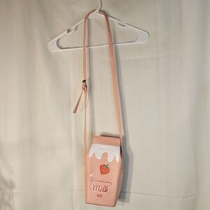 Strawberry Milk Carton Purse Novelty Crossbody Bag Kawaii Cosplay‎ Cute